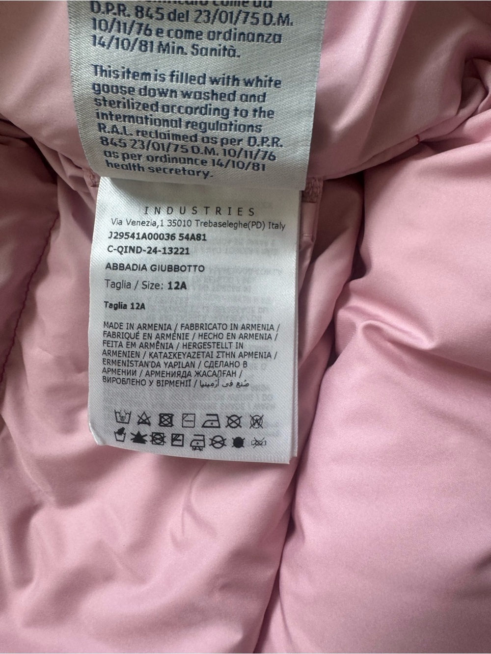 NWT Moncler Girls' Pink Down Puffer Jacket - Picture 6 of 10
